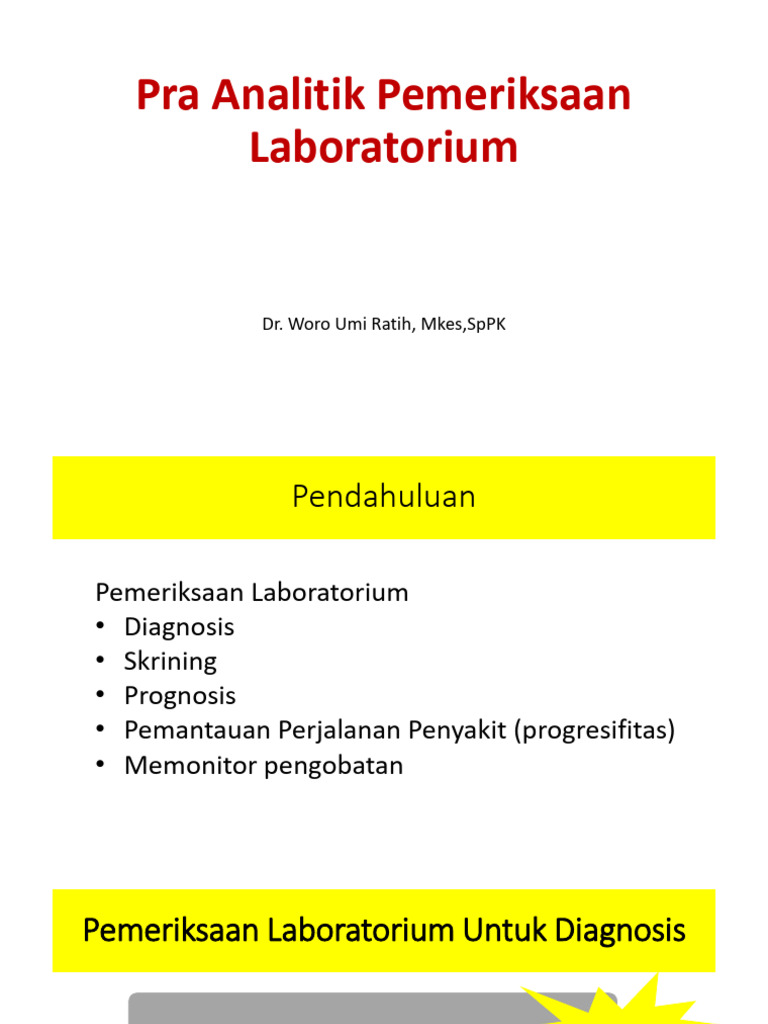 Pra Analitik Pemeriksaan Lab | PDF