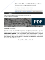 Joseph Ribeyro Neves - Óbito em 24.11.1757 - Marido de Phelipa Pereyra de Moraes