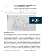 João Jacome Da Silva e Maria Joaquina - Casamento em 17.10.1768