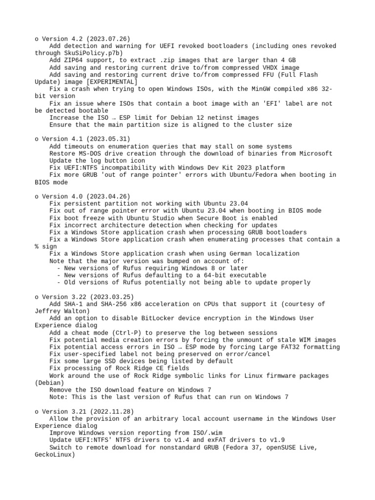ChangeLog | PDF | Booting | Microsoft Windows