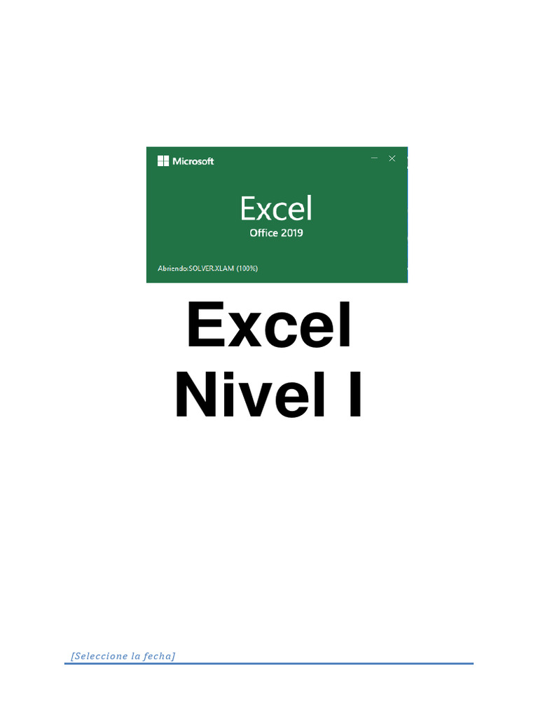 1 Manual Excel I - 2019 | PDF | Microsoft Excel | Hoja de cálculo