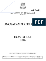 Anggaran Perbelanjaan Makanan Prasekolah 2016