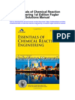 Essentials of Chemical Reaction Engineering 1st Edition Fogler Solutions Manual