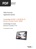 Skills Exercises - Application (AO2)