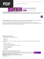 Differentiation Formulas - Derivative Formulas List