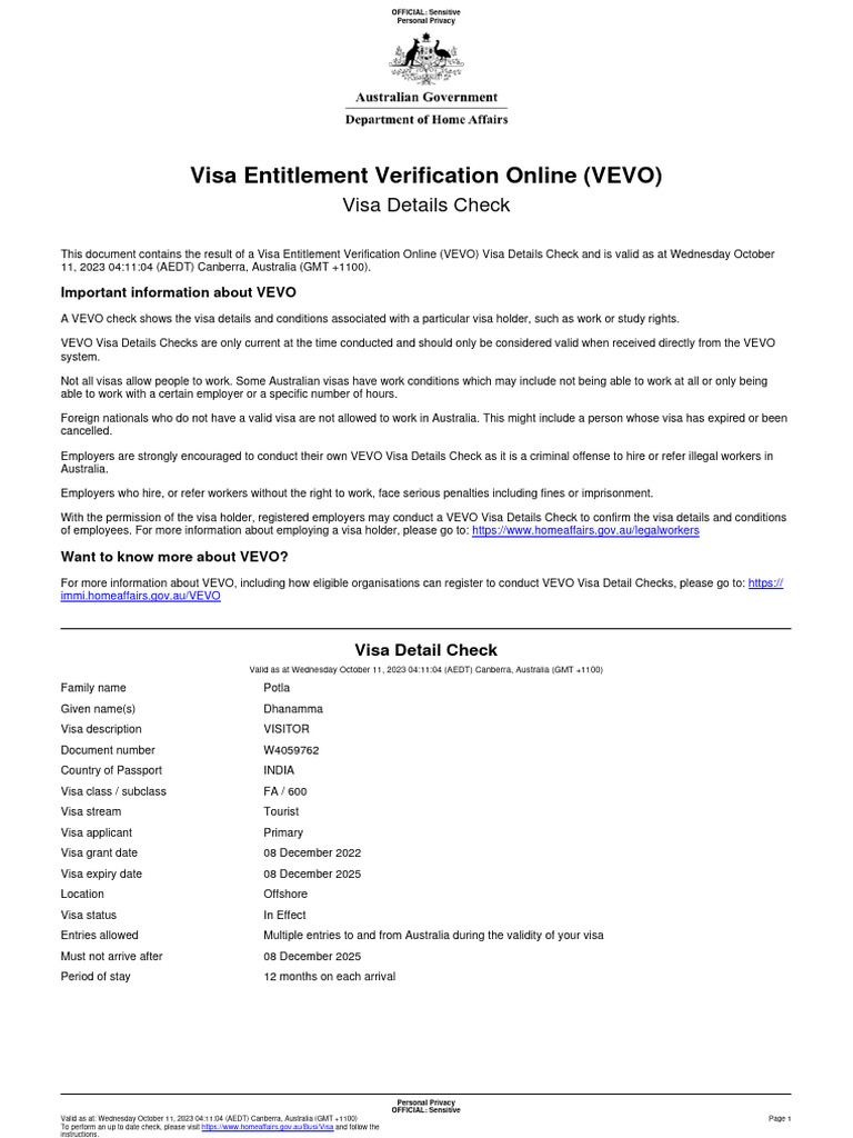 Vevo visa details check dhanamma potla pdf travel visa immigration