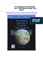 Investment Analysis and Portfolio Management 11th Edition Reilly Test Bank