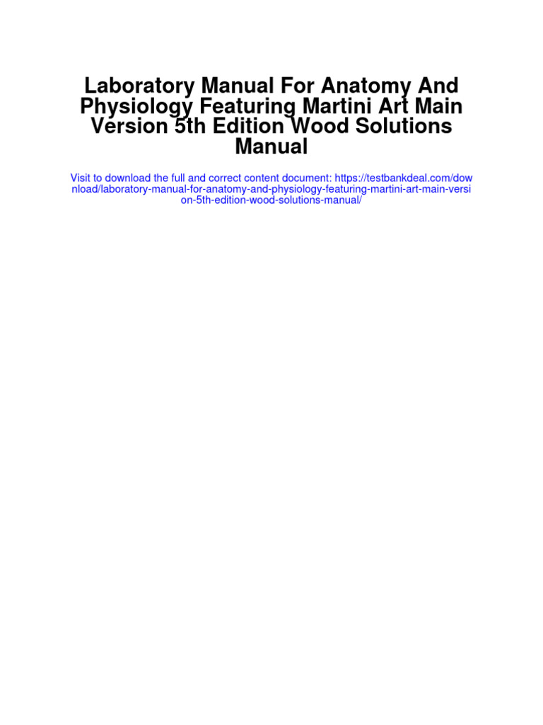 Laboratory Manual For Anatomy and Physiology Featuring Martini Art Main