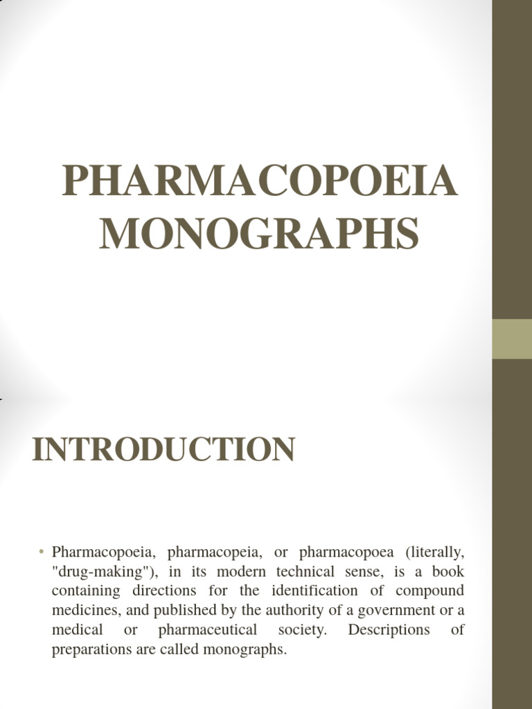 Understanding Pharmacopoeia Monographs | PDF | Self-Improvement