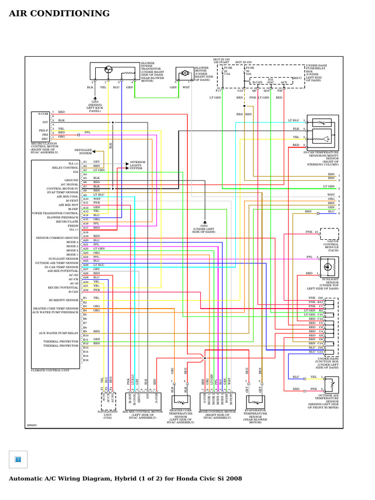2008 Honda Civic Wiring Diagrams PDF Air Conditioning Transport