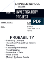 Probablity Maths Investigatory Project Class 12