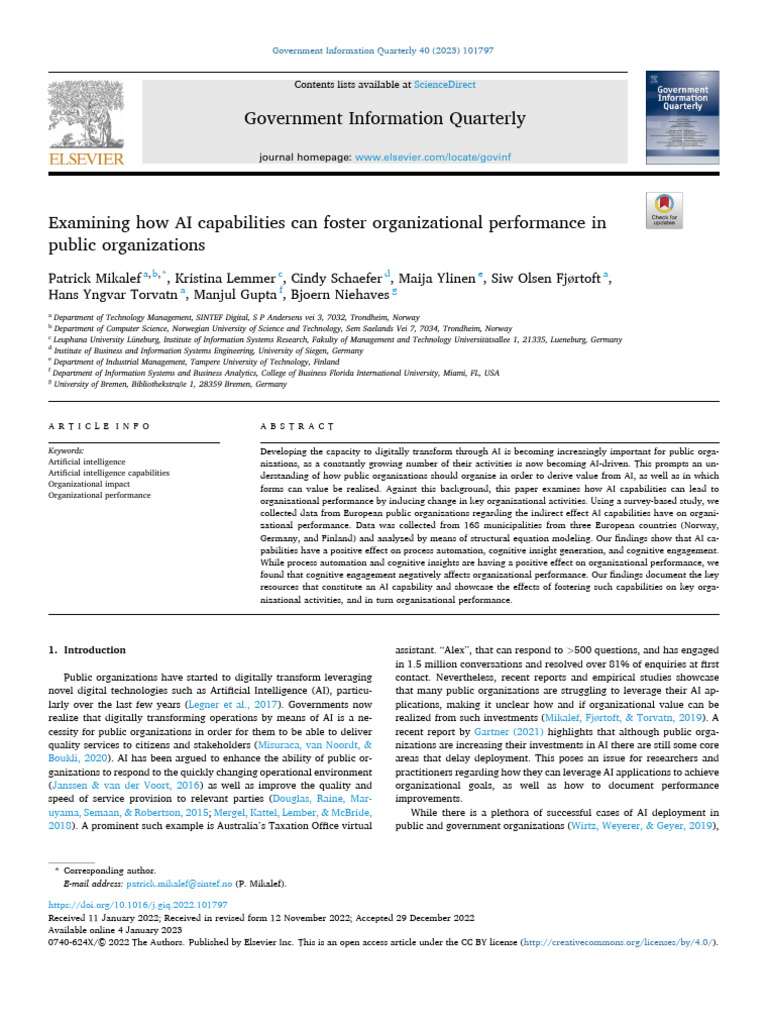 AI Enhances Public Sector Performance | PDF | Artificial Intelligence ...