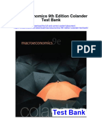 Macroeconomics 9th Edition Colander Test Bank