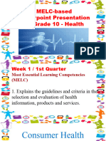 MELC Based PPT in Grade 10 Health Week1