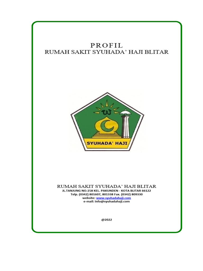 Profil Rumah Sakit Syuhada Haji Blitar | PDF