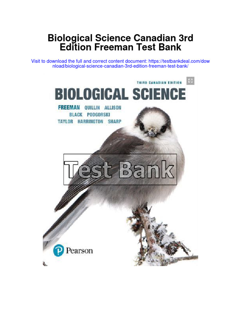 Biological Science Canadian 3rd Edition Freeman Test Bank PDF
