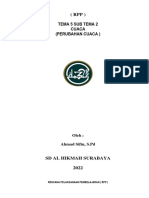 (RPP) Tema 5 Sub Tema 2 Cuaca (Perubahan Cuaca) : Oleh: Ahmad Sifin, S.PD