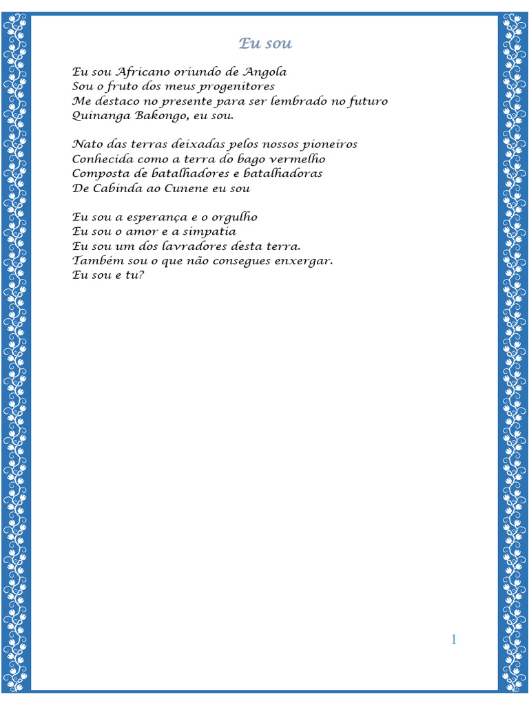 Poemas sobre amor e identidade africana | PDF | Amor | Poesia