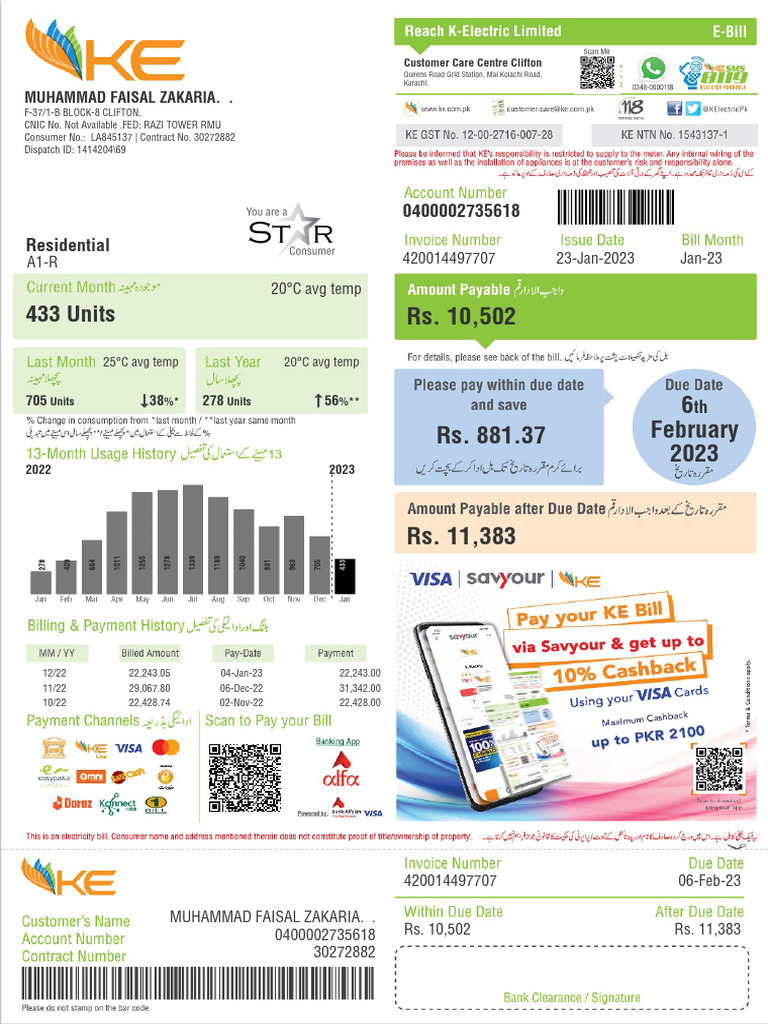 Residential Electricity Bill Summary | PDF | Physical Quantities | Nature