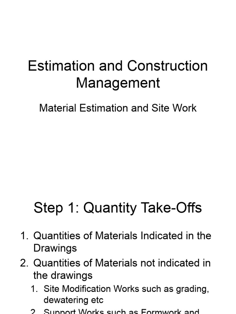 Sitework Estimation in Civil Engineering | PDF | Deep Foundation ...