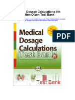 Medical Dosage Calculations 9th Edition Olsen Test Bank
