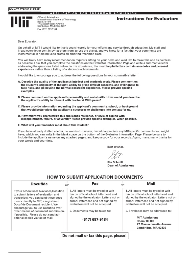 Template University And College Admission Massachusetts Institute