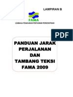Panduan Jarak Perjalanan FAMA 2009