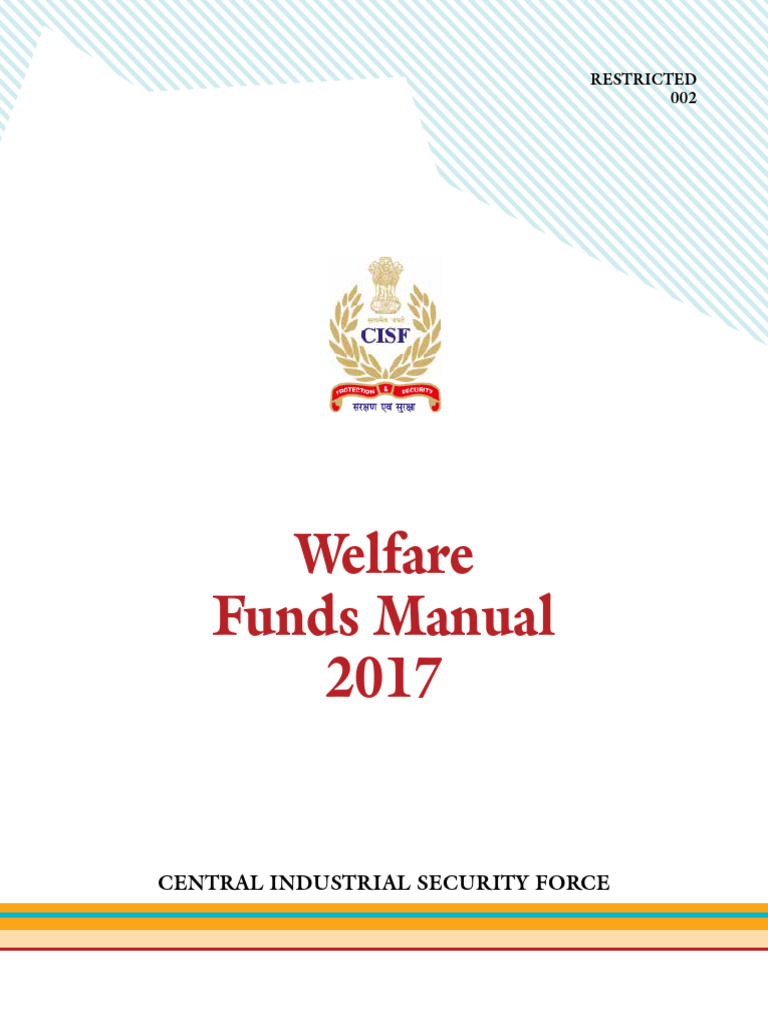 Cisf Welfare Funds Manual 2017 PDF Loans Cheque