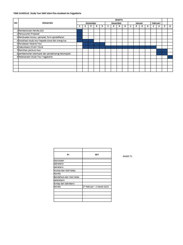 Time schedule stady tour pdf