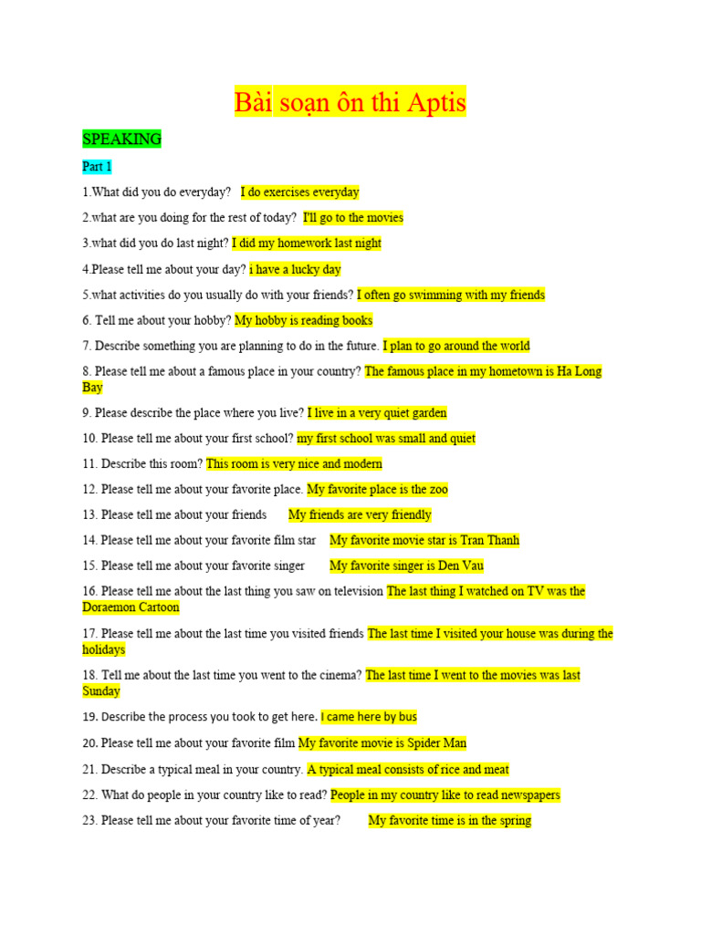 Bài So N Ôn Thi Aptis | PDF | Language Arts & Discipline