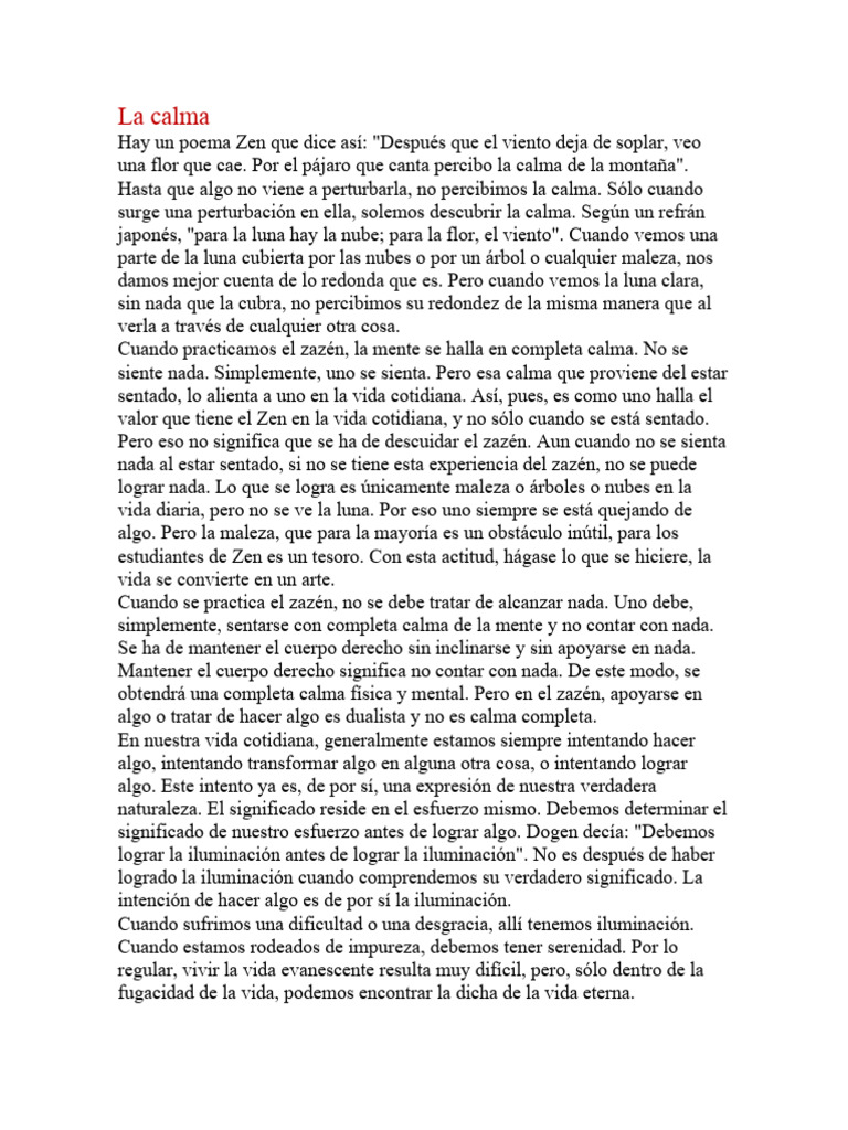 La Calma | PDF