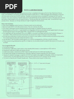 Petty Cash Procedure With Diagram