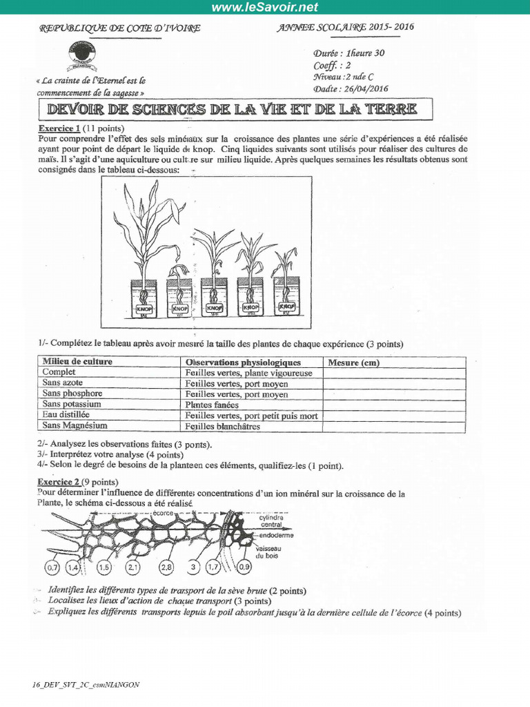 16 Dev SVT 2c Csmniangon | PDF