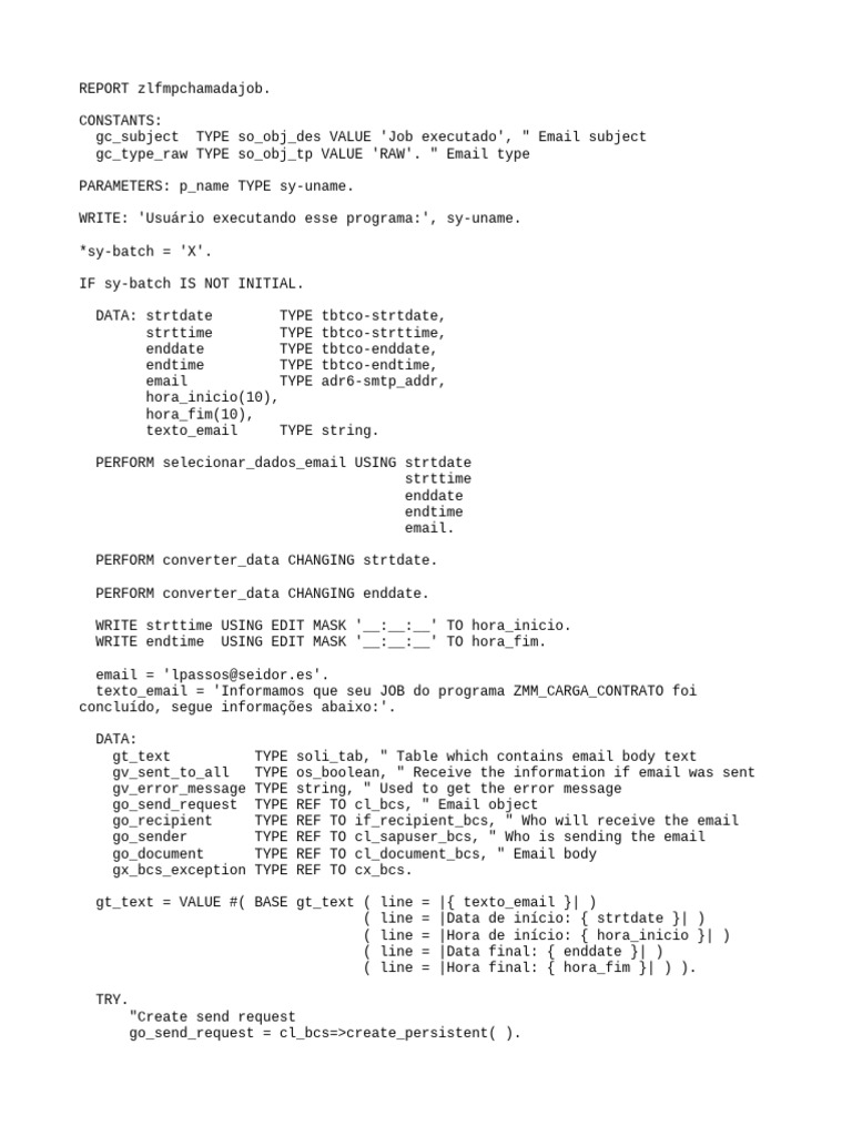 Automated Job Execution Email | PDF | Computer Programming | Computing