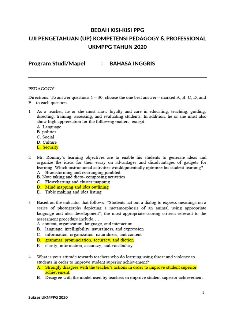 UKMPPG 2020: English Pedagogy Exam Guide | PDF | Piano | Educational ...