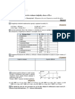 Fizică Test Initial