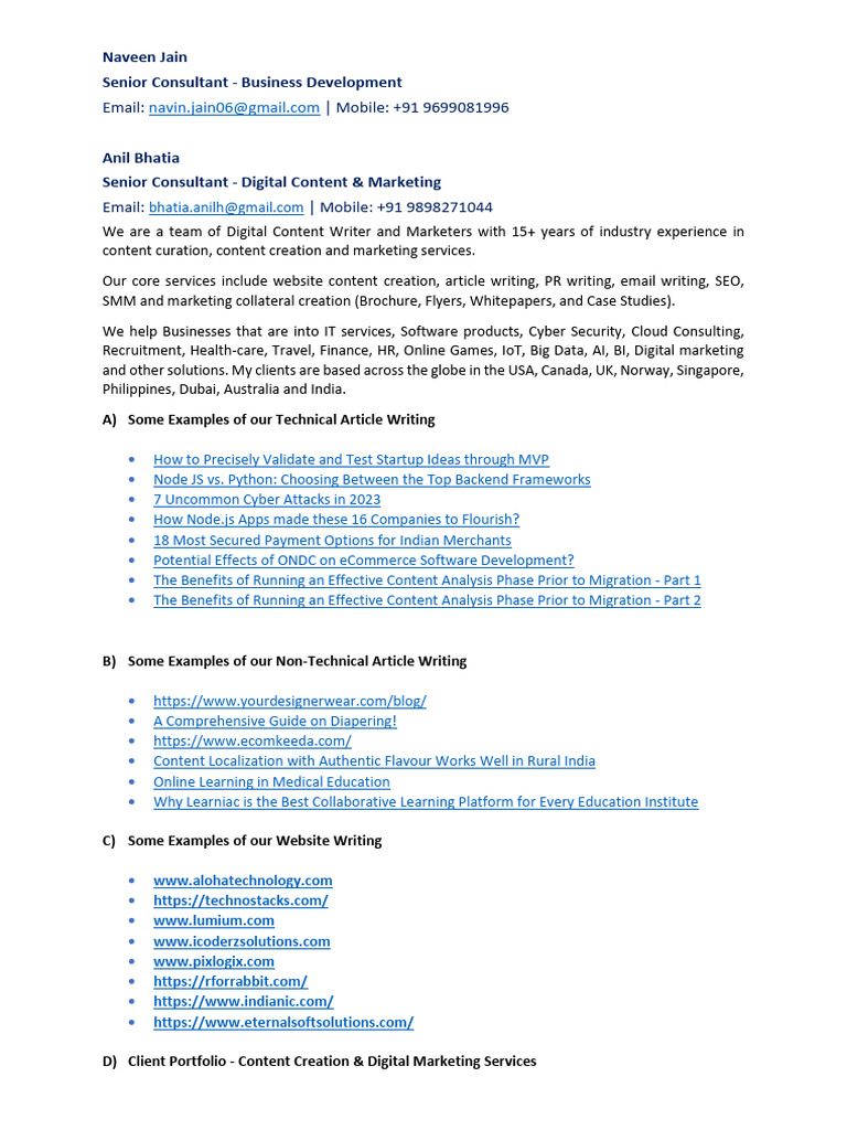 Digital Marketing Portfolio Overview | PDF | Search Engine Optimization ...