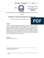 Simulation of Ammonia Production From Sy