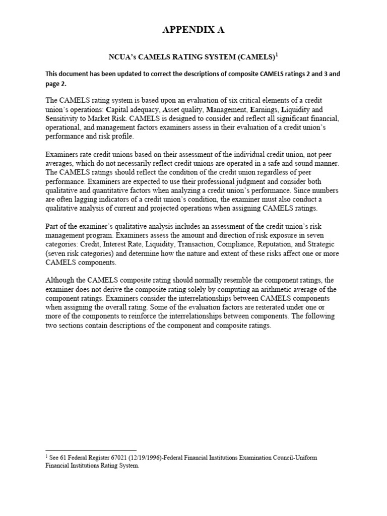 Understanding NCUA CAMELS Ratings System | PDF | Market Liquidity | Risk