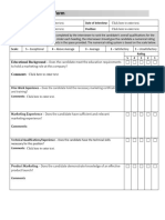 Interview Evaluation Form Product Manager