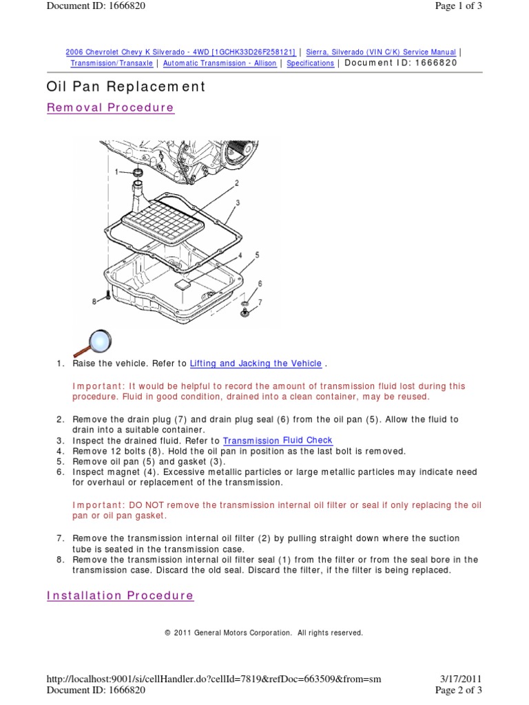 Allison Transmission Oil Change PDF Screw Transmission (Mechanics)