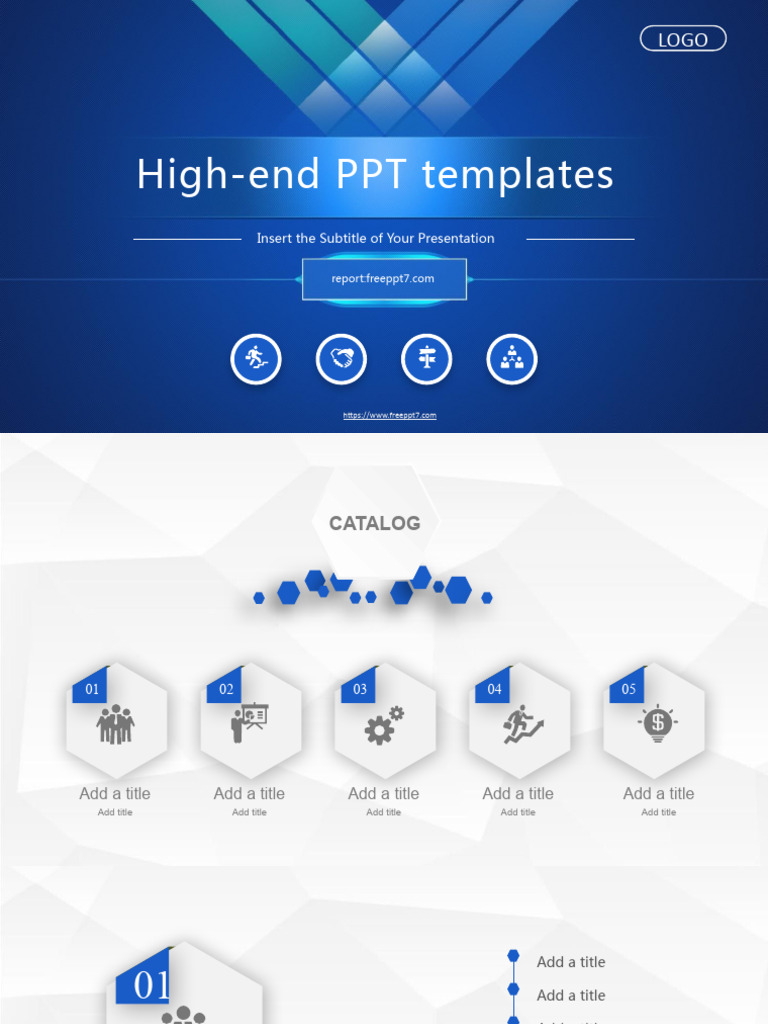 Blue 2.5D Business PowerPoint Templates | PDF | Computing | Software