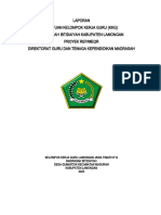 Laporan Bantuan Kelompok Kerja Guru (KKG) Madrasah Ibtidaiyah Kabupaten Lamongan Proyek Rep/Meqr Direktorat Guru Dan Tenaga Kependidikan Madrasah