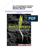 Fundamentals of Investments Valuation and Management 8th Edition Jordan Solutions Manual