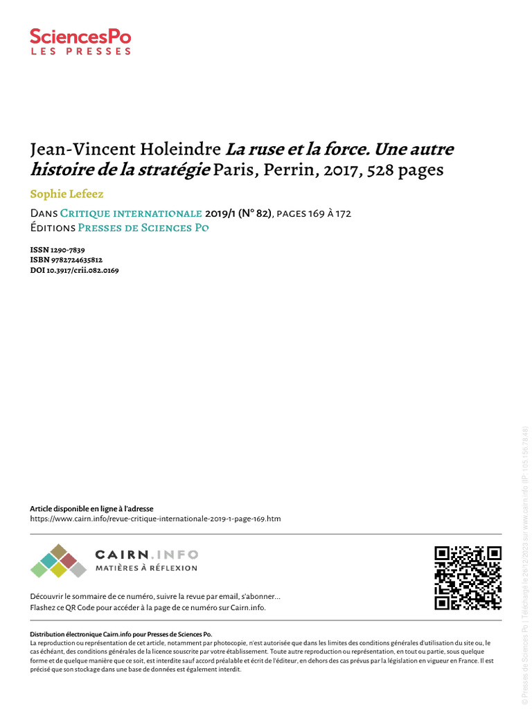 La Ruse Et La Force | PDF
