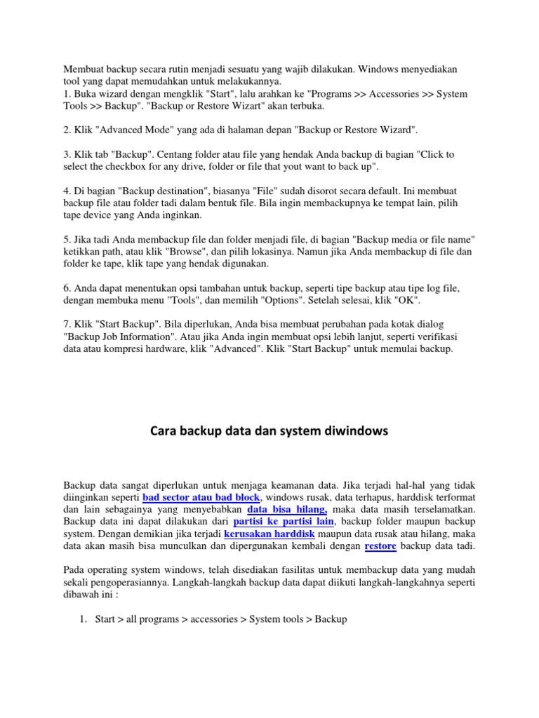 Membuat Backup | PDF