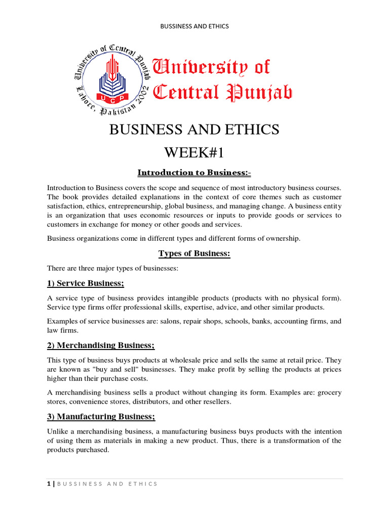 Business and Ethics Week 1 | PDF | Market Segmentation | Salary