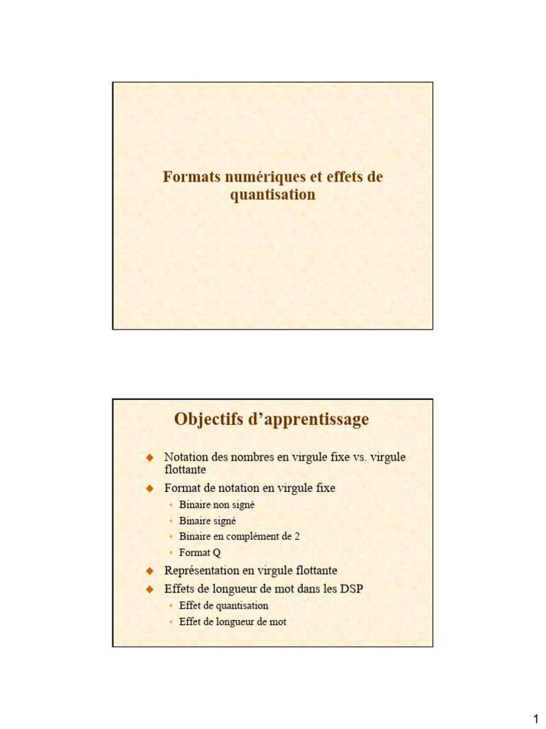 Formats numériques : Virgule fixe vs flottante | PDF | Ingénierie ...