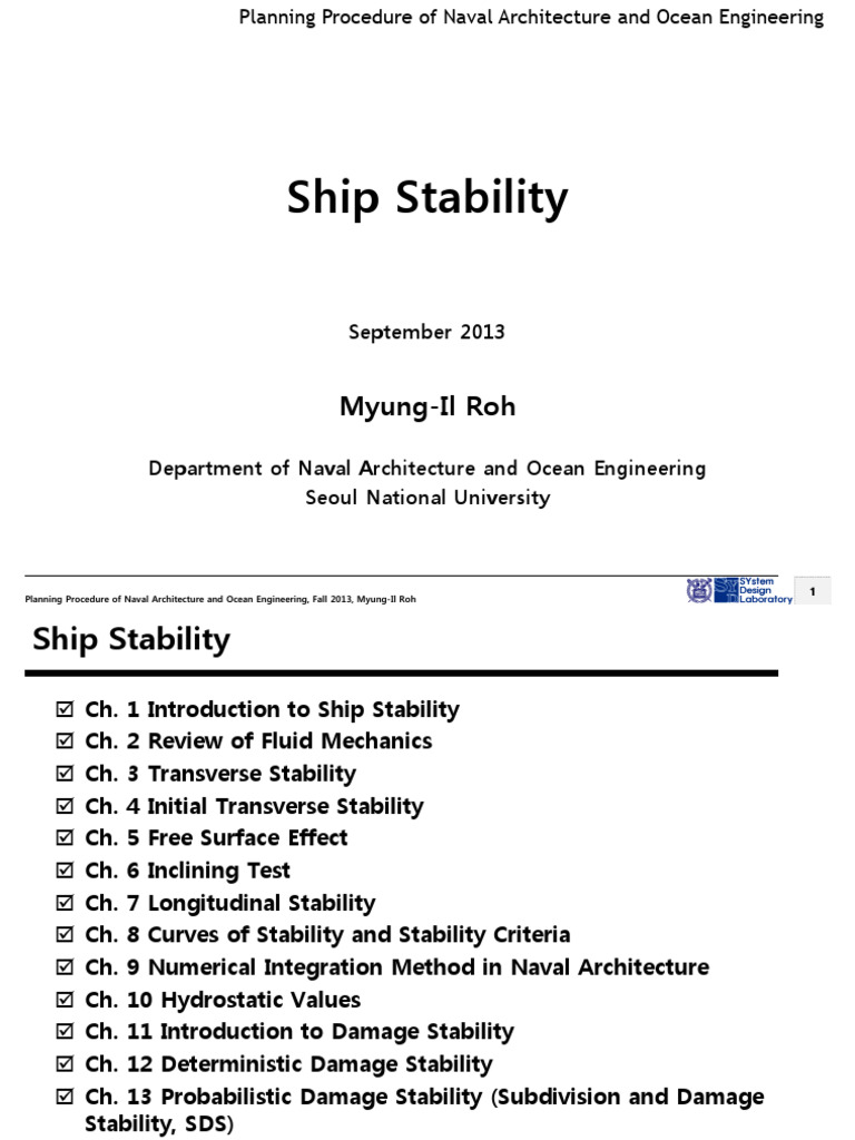 Ship Stability and Damage Analysis | PDF | Continuum Mechanics | Shipping
