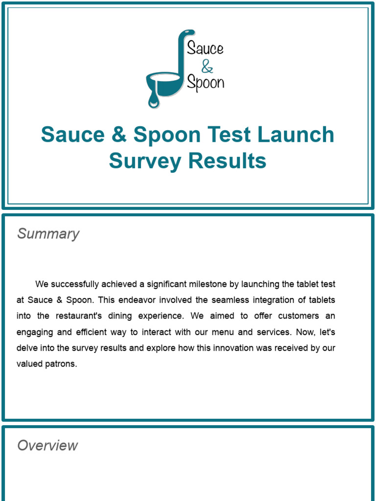 Sauce & Spoon Test Launch Findings Belintani PDF